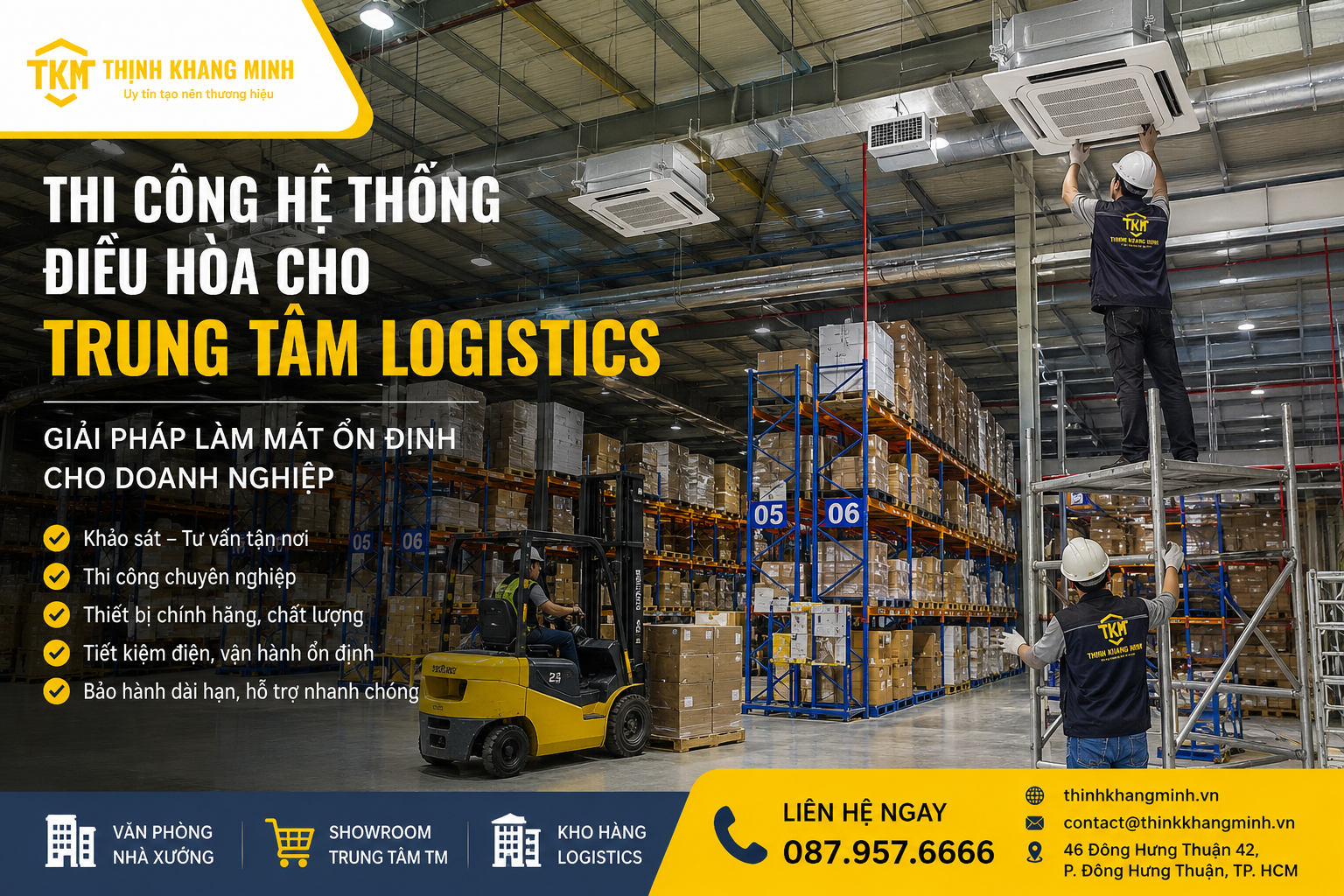 Thi Công Hệ Thống Điều Hòa Cho Trung Tâm Logistics