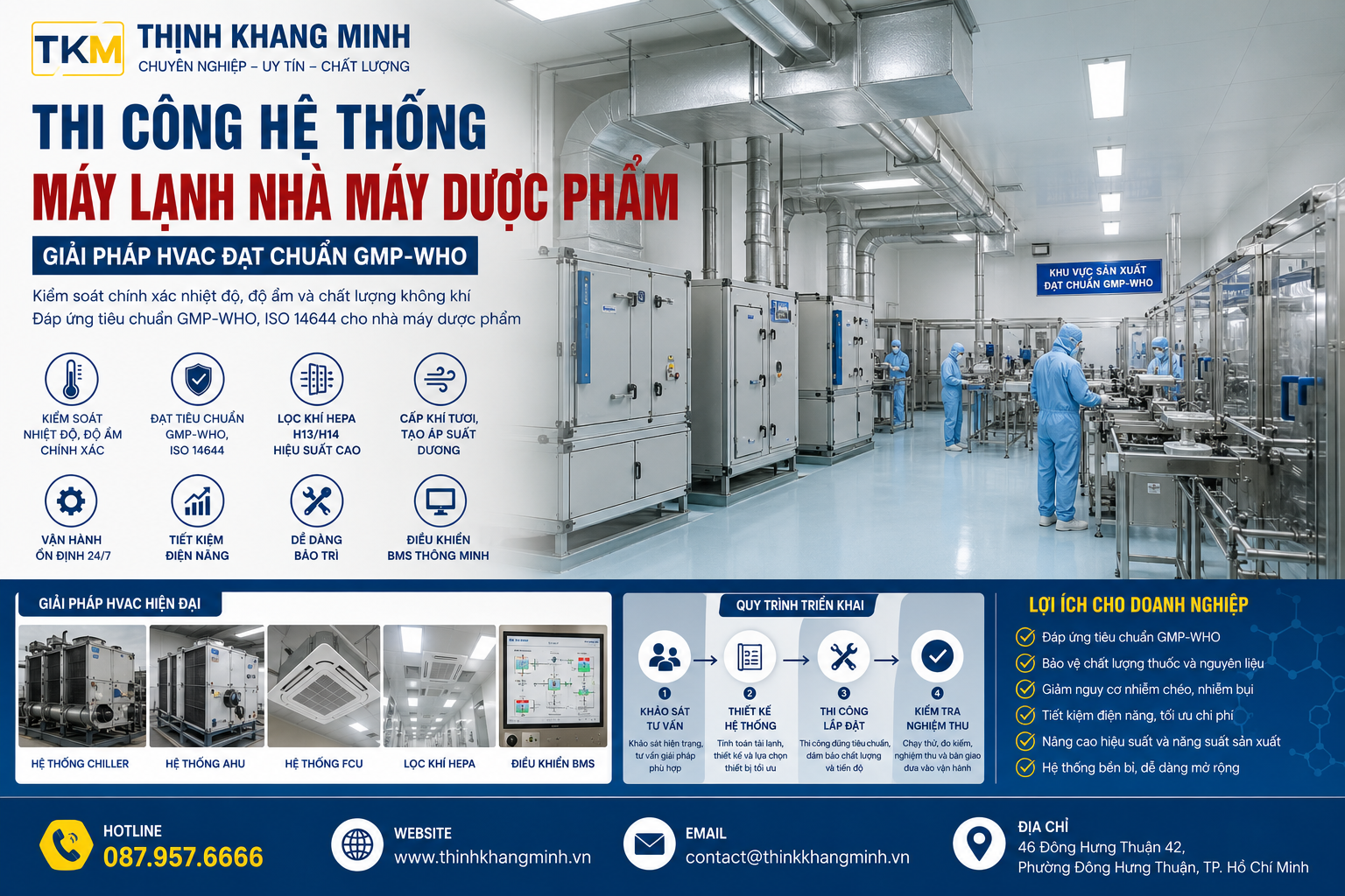 Thi Công Hệ Thống Máy Lạnh Cho Nhà Máy Sản Xuất Dược Phẩm