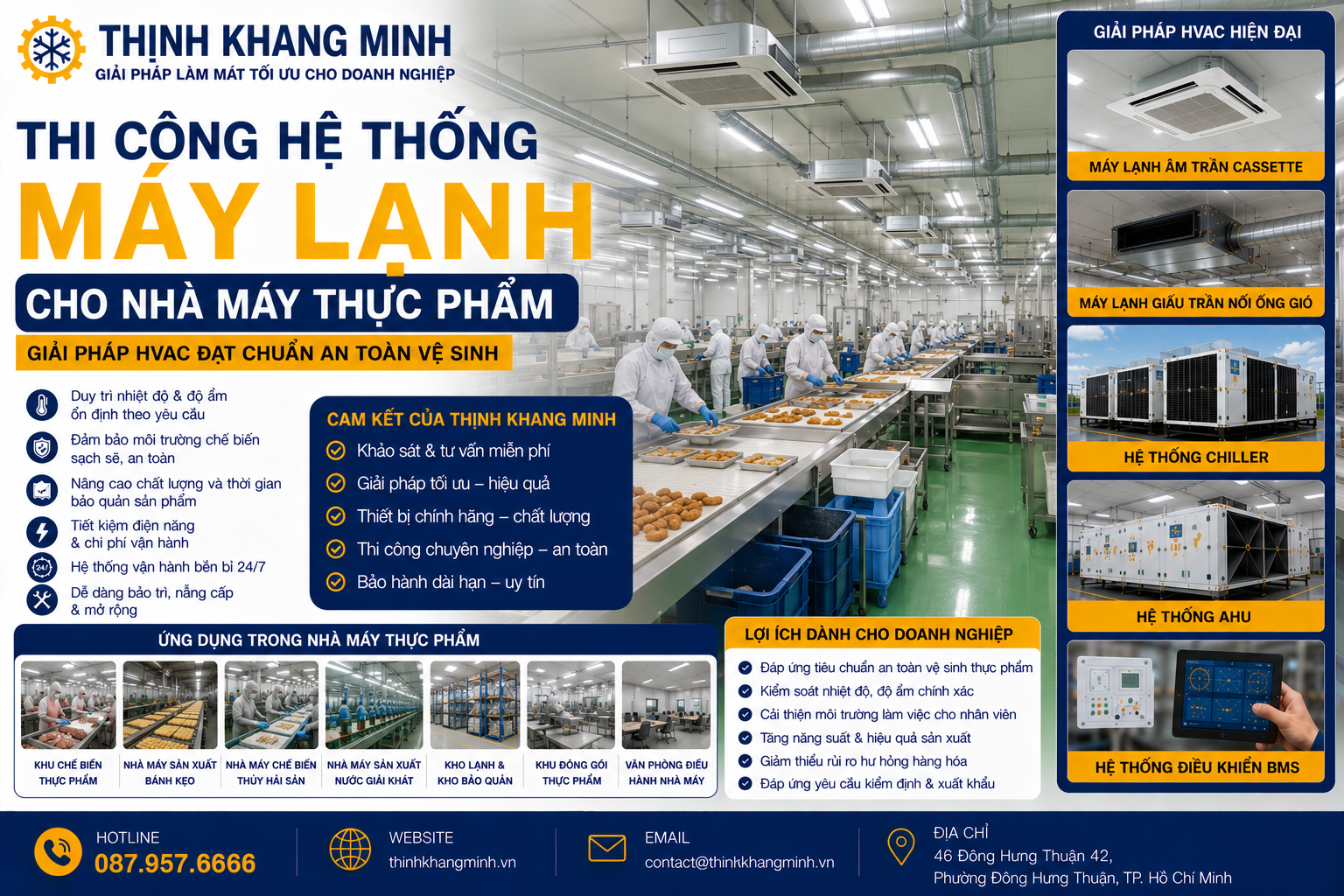 Thi Công Hệ Thống Máy Lạnh Cho Nhà Máy Thực Phẩm