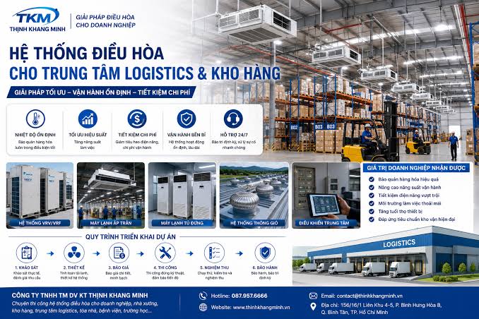 Thi Công Hệ Thống Máy Lạnh Cho Trung Tâm Logistics Và Kho Vận