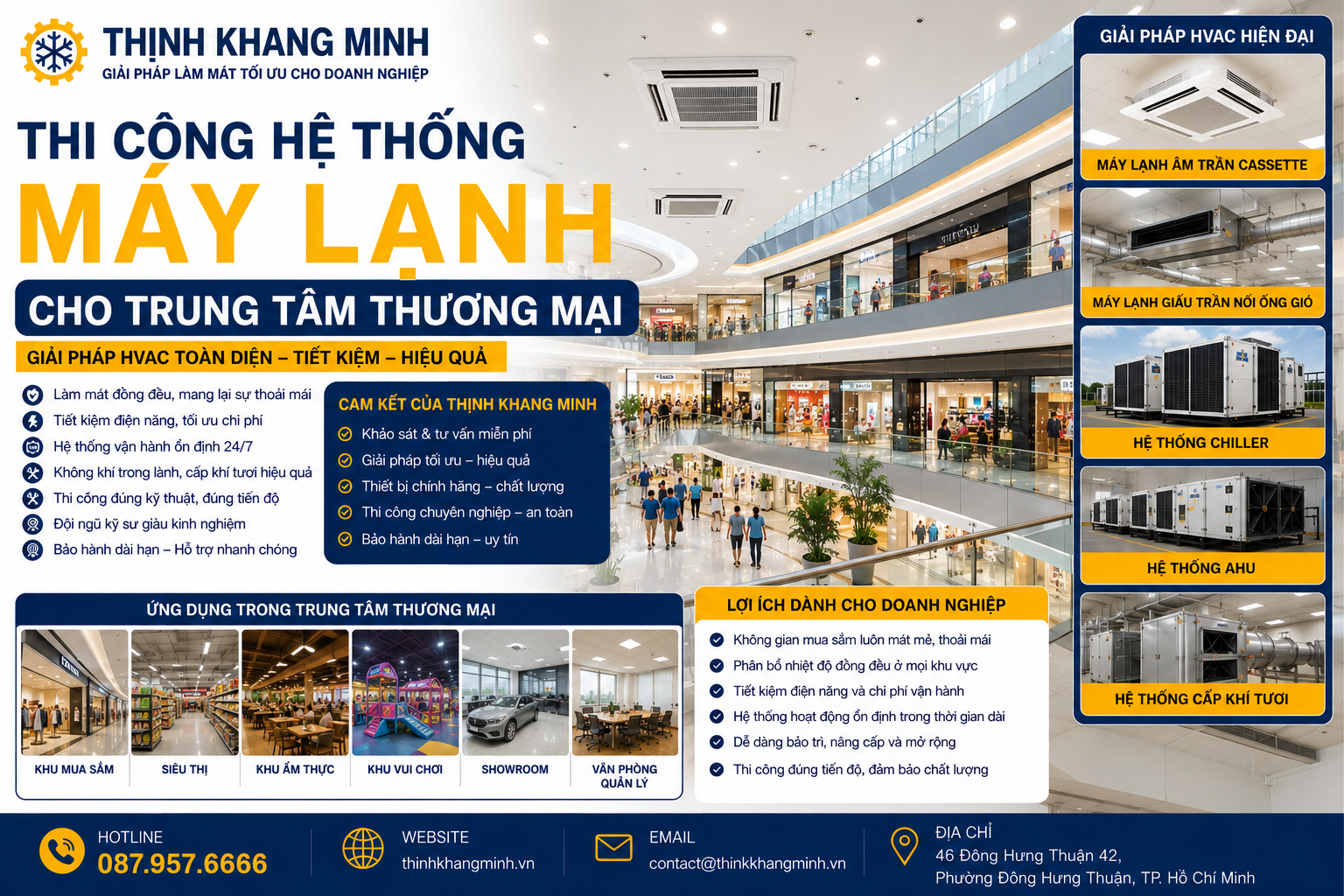 Thi Công Hệ Thống Máy Lạnh Cho Trung Tâm Thương Mại