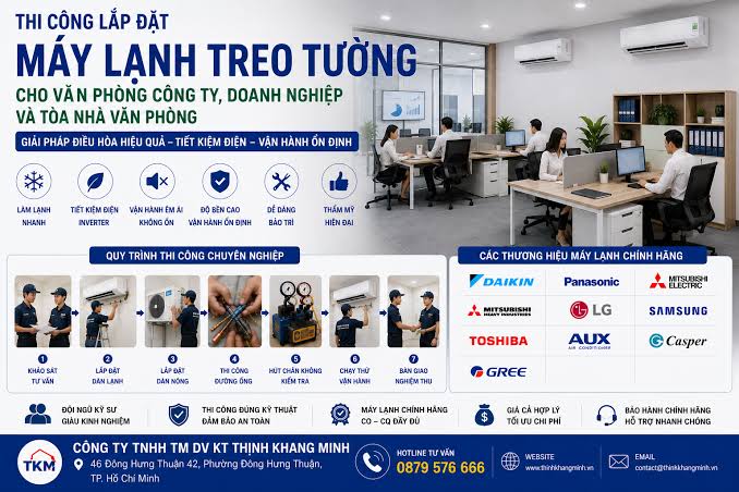 Thi Công Lắp Đặt Máy Lạnh Treo Tường Cho Công Ty Logistics