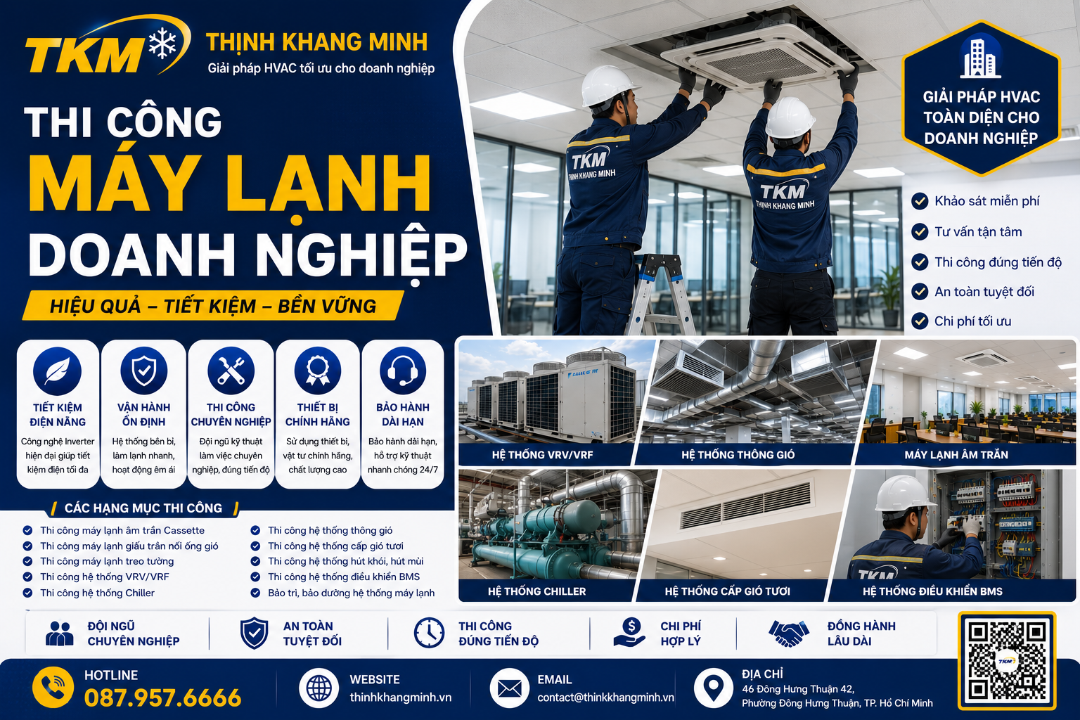 Thi Công Máy Lạnh Doanh Nghiệp Cho Tòa Nhà Văn Phòng