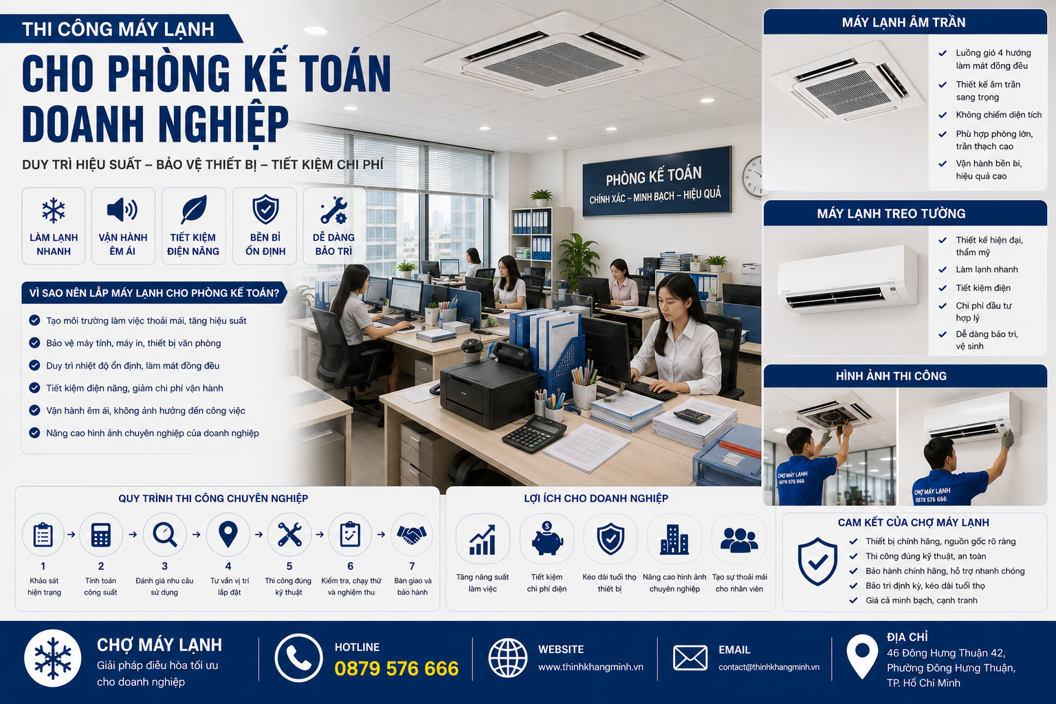Thi Công Máy Lạnh Cho Phòng Kế Toán Doanh Nghiệp