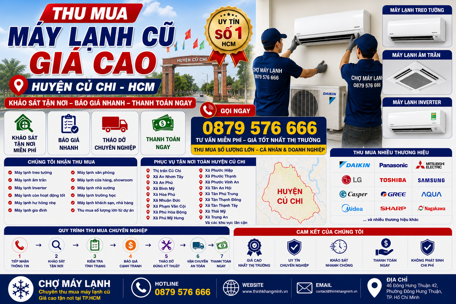 Thu Mua Máy Lạnh Cũ Giá Cao Huyện Củ Chi