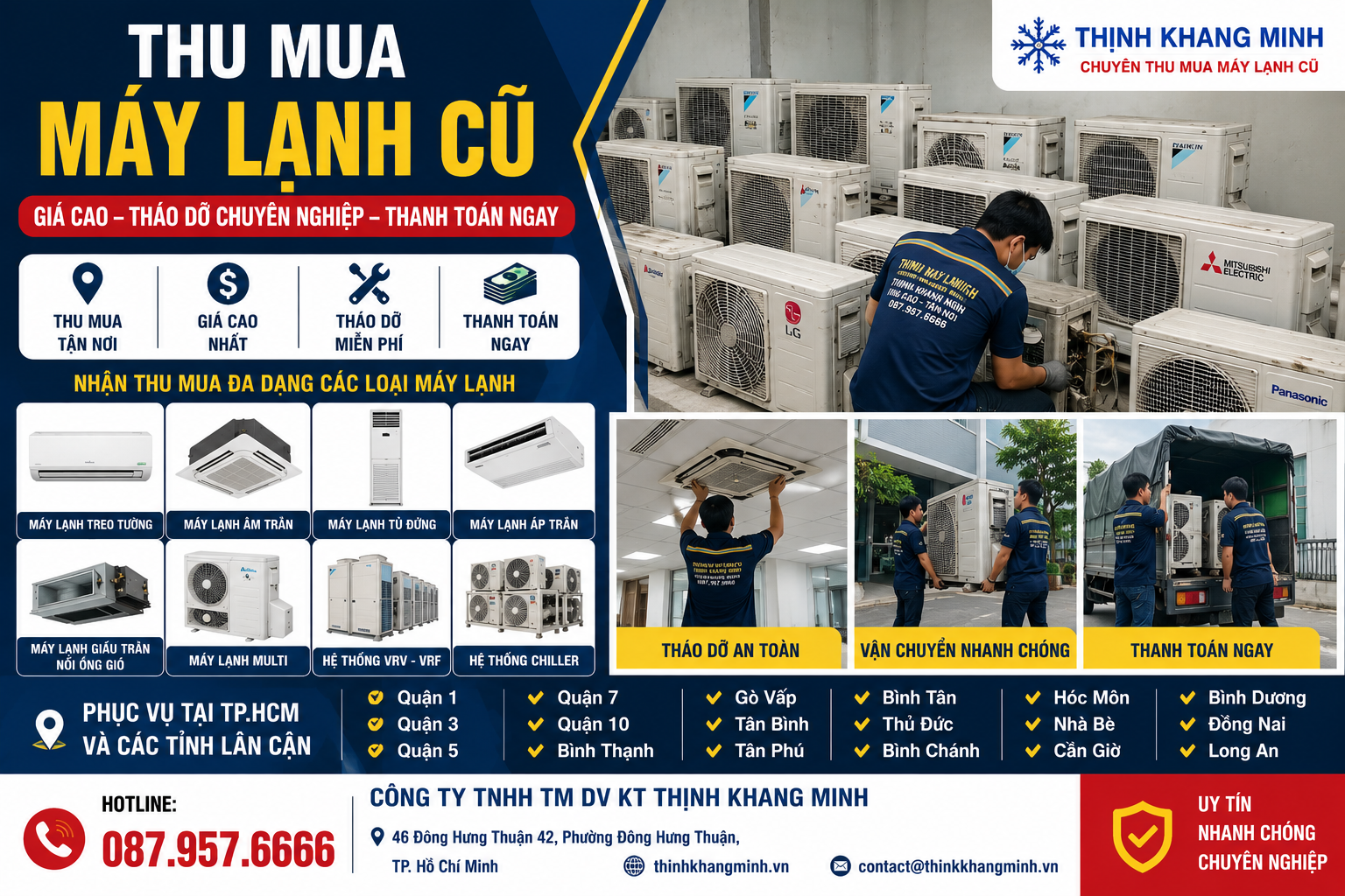 Thu Mua Máy Lạnh Cũ Tại Tòa Nhà Văn Phòng Hạng A